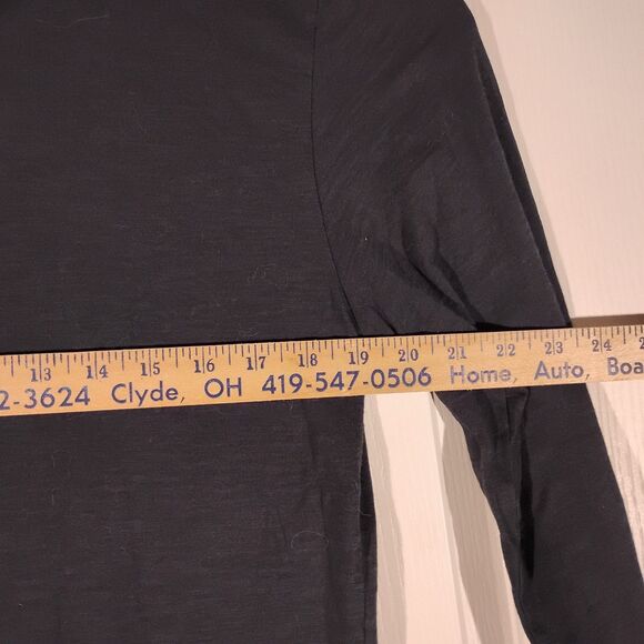 Theory henley tshirt mens M Medium black long sleeve cotton G0494561 - Picture 3 of 7